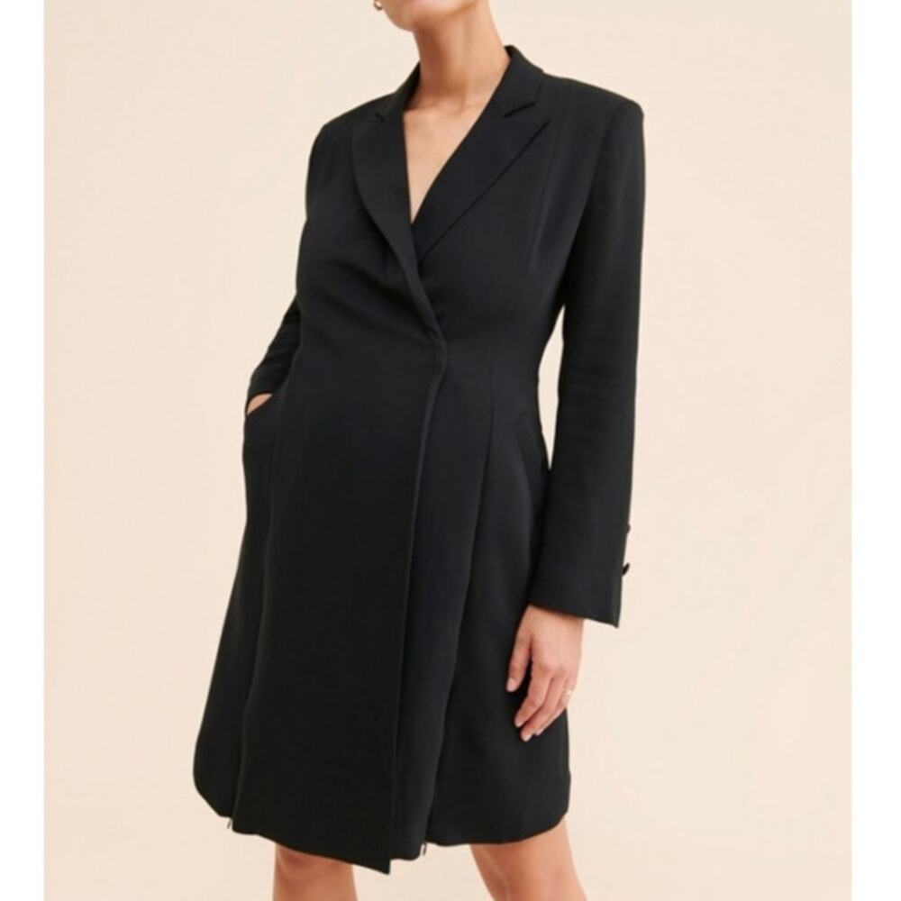 Emilia George Marie Blazer Transitional Maternity Knee Length Shirt Dress XS
